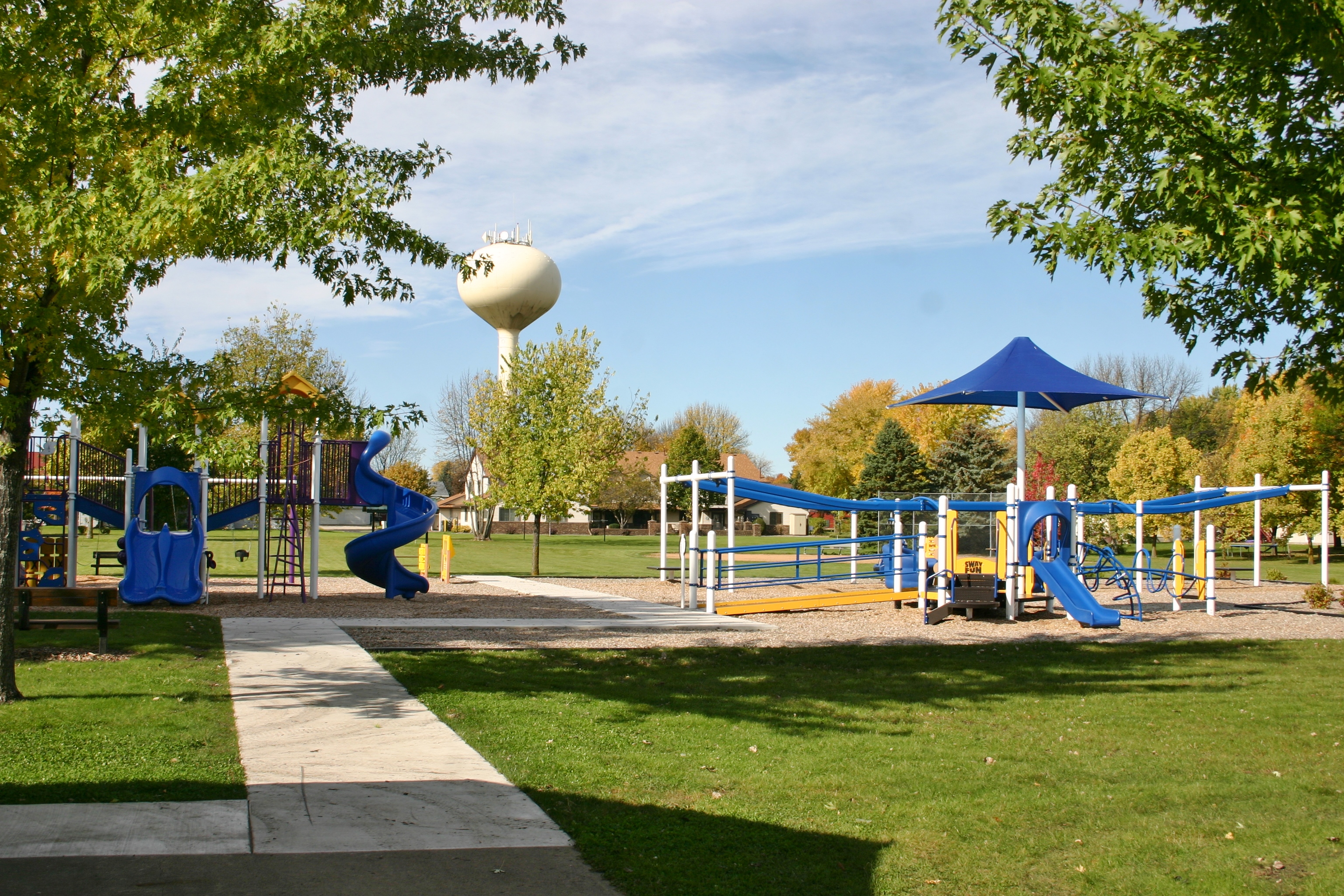 view of park with new playground equipment