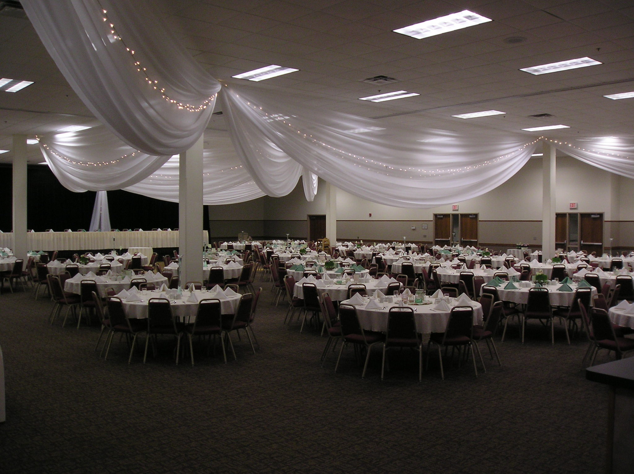 room decorated for a wedding reception