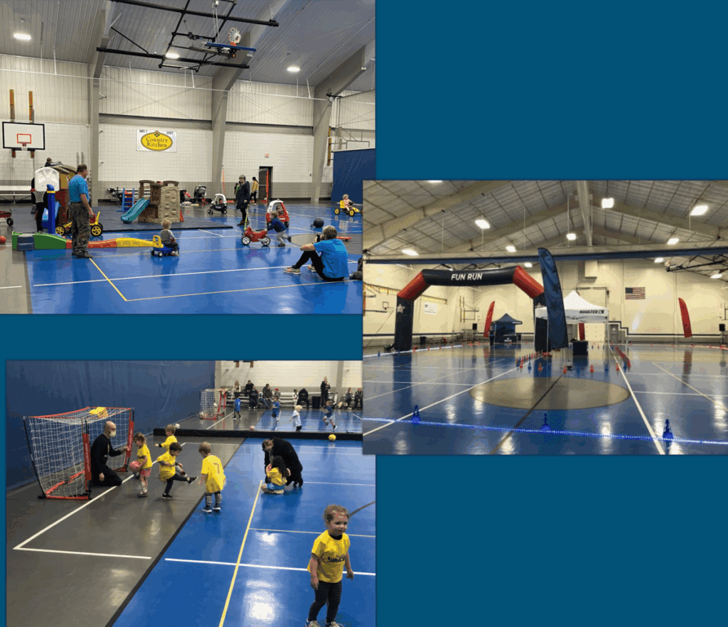 students playing in the rec center gym