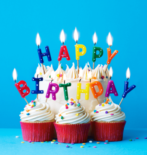 birthday cake and cupcakes